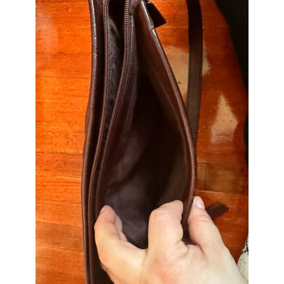 Vintage 70’s Etienne Aigner Oxblood Mahagony Brown Leather Bag Crossbody Purse - Picture 5 of 7